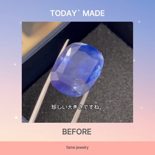 57ctのブルーサファイアペンダント制作