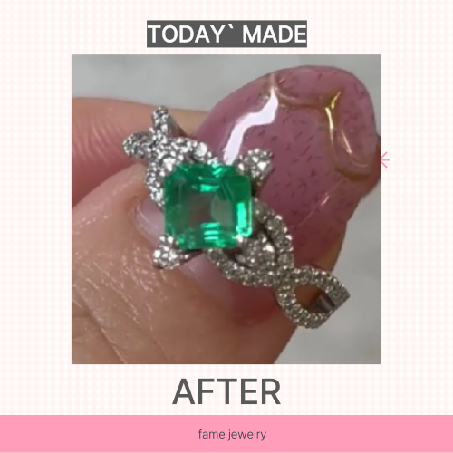 R-13)  希貴石エメラルドリングのbefore＆AFTER