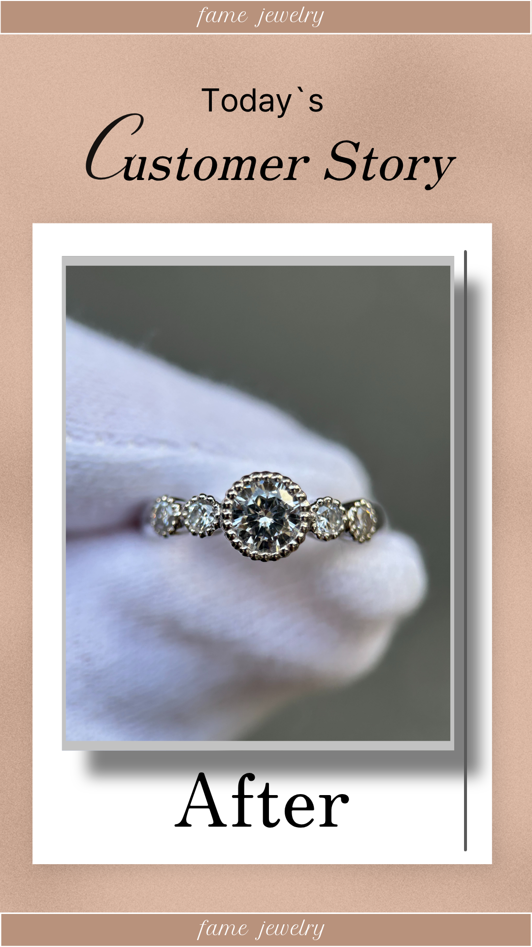 R-52)家で眠っていたダイヤの指輪2点を1つの指輪にリメイク